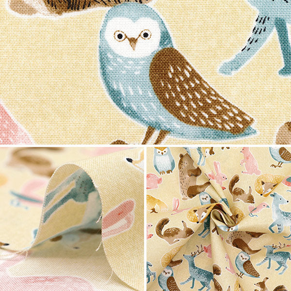 [Cantidad a partir de 5] Tela 『láminas Animal nórdico beige yz1018-a"