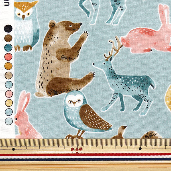 【数量5から】 生地 『シーチング ノルディックアニマル クスミブルー YZ1018-C』