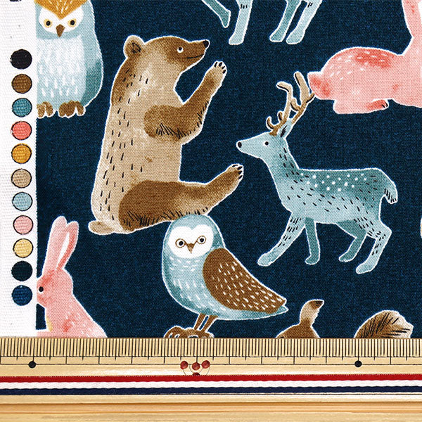 [Quantité à partir de 5] Tissu 『siège Nordic Animal Navy YZ1018-D"