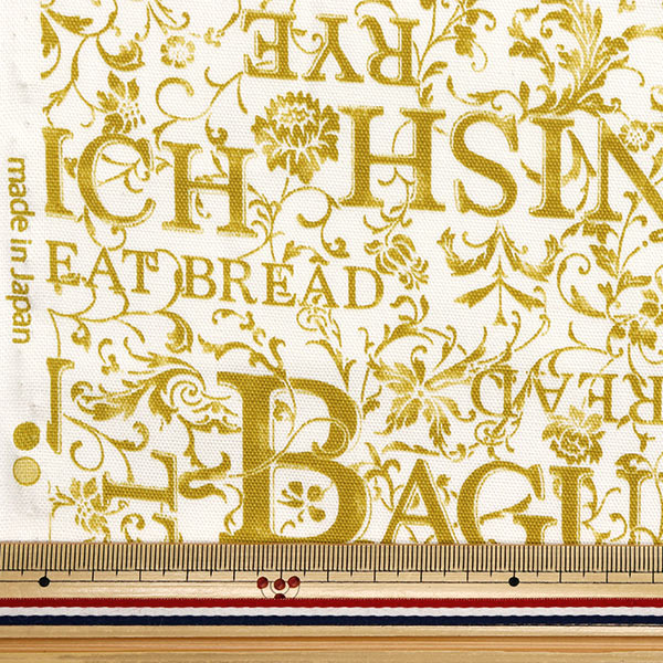 [Quantité à partir de 5] Tissu 『Oxford Lettre de fleur pain blanc x kiiro yz1019-a"