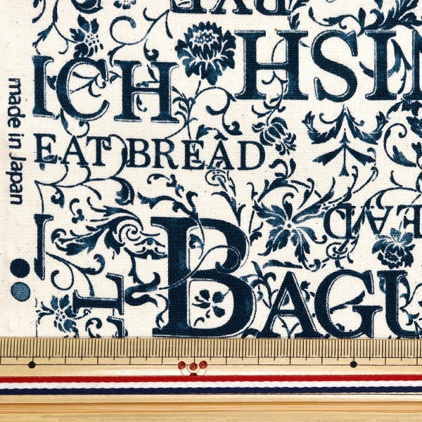 [Quantité à partir de 5] Tissu 『Oxford Pain de lettre de fleur kinari x marine yz1019-b"