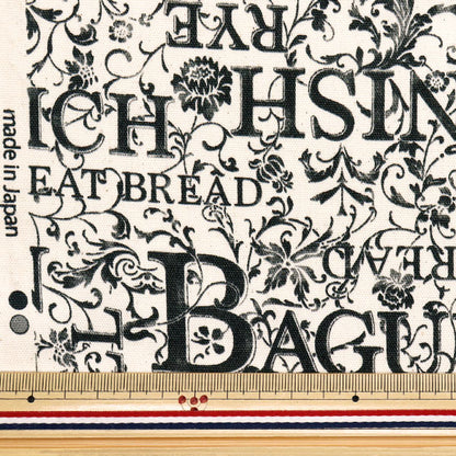 [Quantité à partir de 5] Tissu 『Oxford Pain de lettre de fleur kinari x kuro yz1019-c"