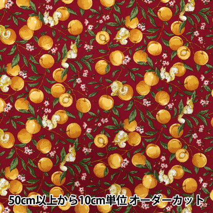 [Quantity starting from 5] Fabric 『Sheeting Fruit squirrel red YZ55103-1D"