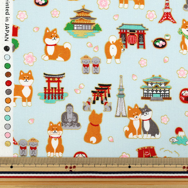 [Quantità a partire da 5] Tessuto 『fogli Shiba Pattern Glitter Saxophone YZ55802-1C"