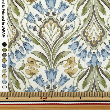 [Quantità a partire da 5] Tessuto 『fogli Modern Tulip Kinari X Blue YZ55807-1B"