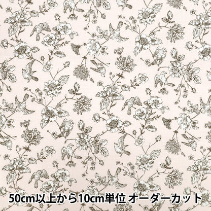 【数量5起】 織物 "平紋機織物 托瓦尔德朱伊风鲜花和鸟粉红色AP55204-1B’