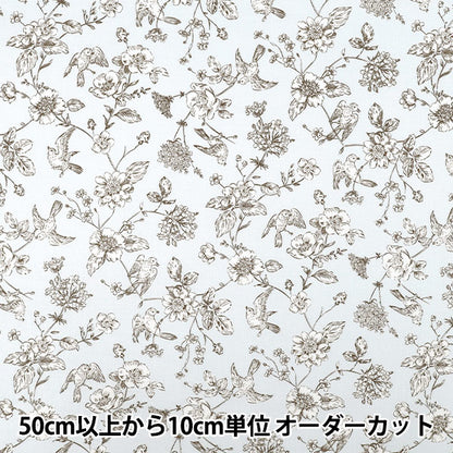 【数量5起】 織物 "平紋機織物 托瓦尔德朱伊风花与鸟蓝色AP55204-1C
