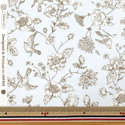 【数量5起】 織物 "平紋機織物 托瓦尔德朱伊风花与鸟蓝色AP55204-1C