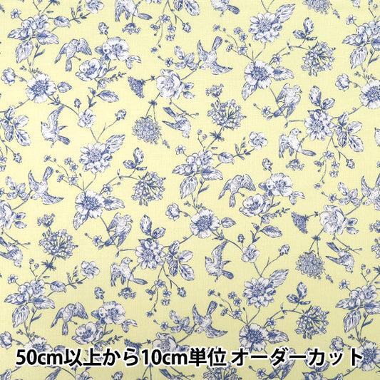 【数量5起】 織物 "平紋機織物 托瓦尔德朱伊风花和鸟黄色AP55204-1D’