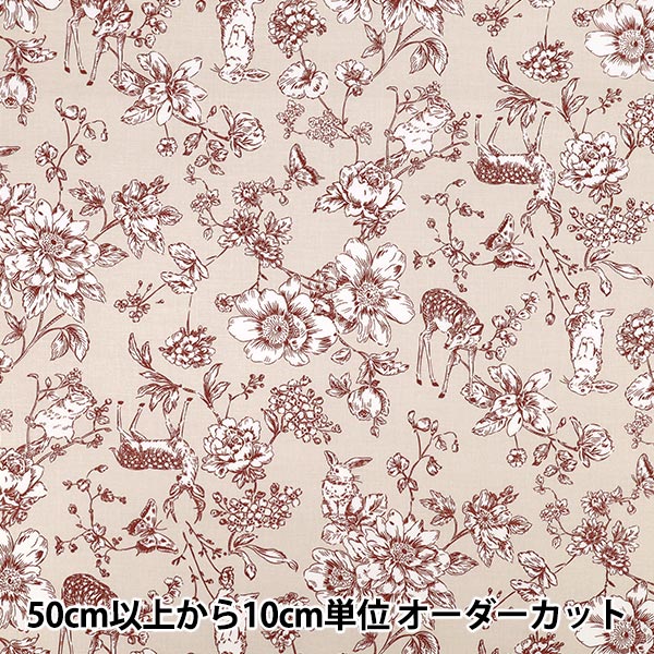 【数量5起】 織物 "平紋機織物 托瓦尔德朱伊风鲜花和动物米色AP55204-2A’