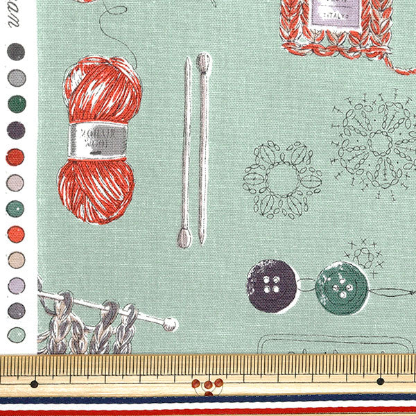 [Quantity starting from 5] Fabric 『Sheeting Knitting pattern green YUZ-925-3" 【Yuzawayaoriginal】