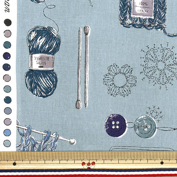 [Cantidad a partir de 5] Tela 『láminas Patrón de tejido azul yuz-925-4" 【Yuzawayaoriginal】