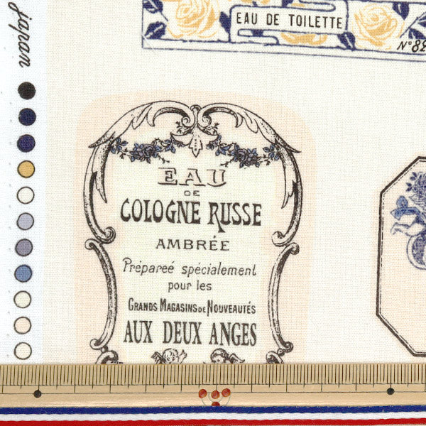 [Cantidad a partir de 5] Tela 『láminas Patrón Eau de Colonia, Natural X Navy, Yuz-926-2" 【Yuzawayaoriginal】