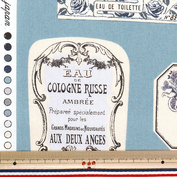 [Cantidad a partir de 5] Tela 『láminas Eau de Colonia Patrón Azul Yuz-926-4" 【Yuzawayaoriginal】