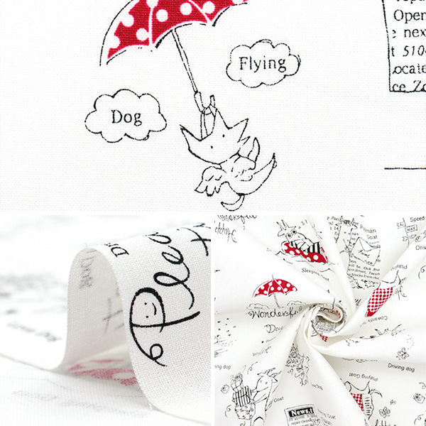 [Cantidad a partir de 5] Tela La colección Munsell láminas Cabra blanca x rojo yuz-927-1" 【Yuzawayaoriginal】