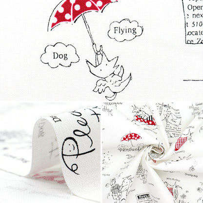 [Cantidad a partir de 5] Tela La colección Munsell láminas Cabra blanca x rojo yuz-927-1" 【Yuzawayaoriginal】