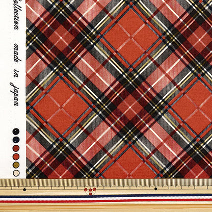 [Quantité à partir de 5] Tissu "Munsell Collection Sharting Check Red Yuz-928-2" 【Yuzawayaoriginal】