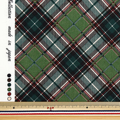 [Quantité à partir de 5] Tissu "Munsell Collection Sharting Check Green Yuz-928-4" 【Yuzawayaoriginal】