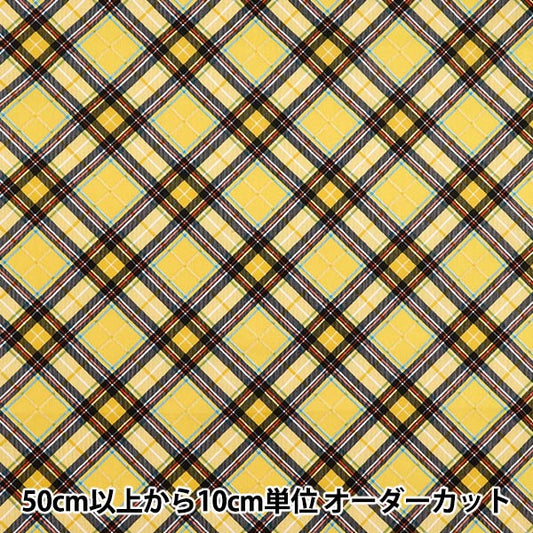 [Quantité à partir de 5] Tissu "Collection Munsell CHECK DE SHARTING YELLOW YUZ-928-6" 【Yuzawayaoriginal】