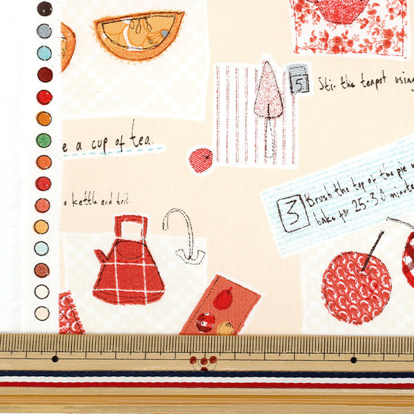 [Quantité à partir de 5] Tissu « Crème de pique-nique large YUZ-930-4" 【Yuzawayaoriginal】