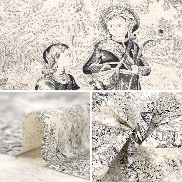 [Quantité à partir de 5] Tissu "Charbon de bois Broad Jouy YUZ-934-1" 【Yuzawayaoriginal】