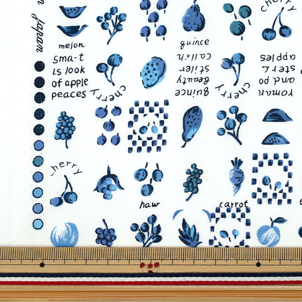 [Quantité à partir de 5] Tissu 『ブロード フルーツ ブルー YUZ-935-4" 【Yuzawayaoriginal】