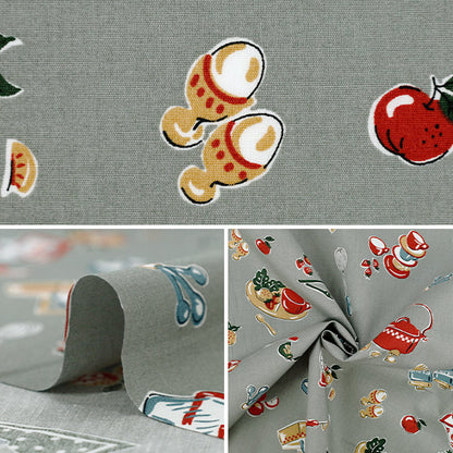 [Quantité à partir de 5] Tissu "Cuisine large gris YUZ-937-1" 【Yuzawayaoriginal】