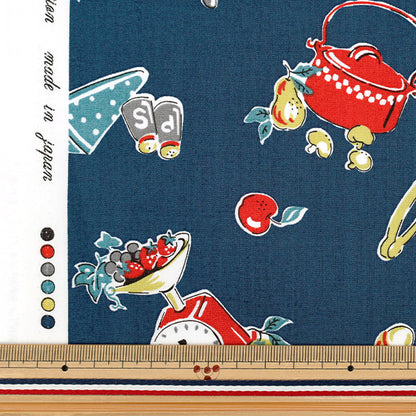 [Quantité à partir de 5] Tissu "Broad Kitchen Navy Yuz-937-2" 【Yuzawayaoriginal】