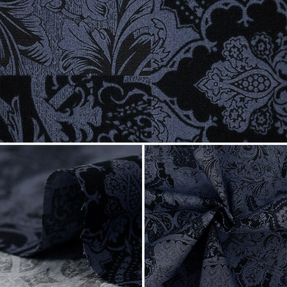 [Quantité à partir de 5] Tissu "Bleu Calico large x marine YUZ-939-1" 【Yuzawayaoriginal】