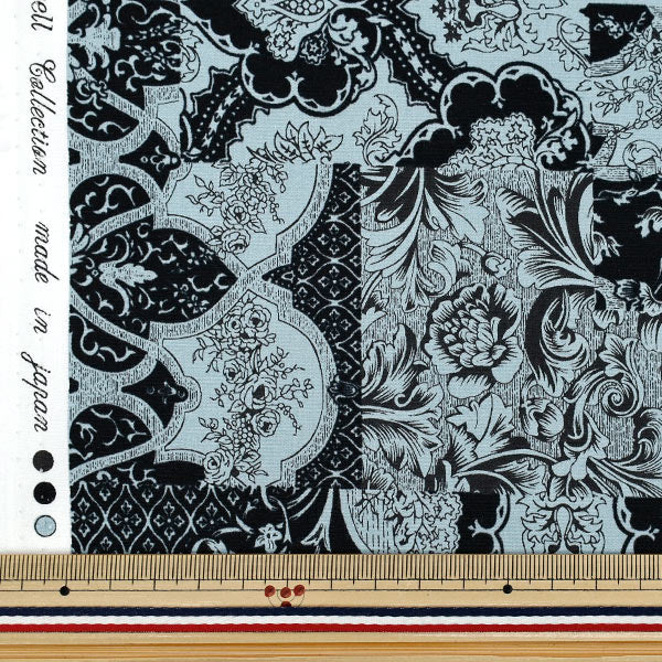 [Quantité à partir de 5] Tissu "Broad Calico Bleu Clair x Marine YUZ-939-3" 【Yuzawayaoriginal】