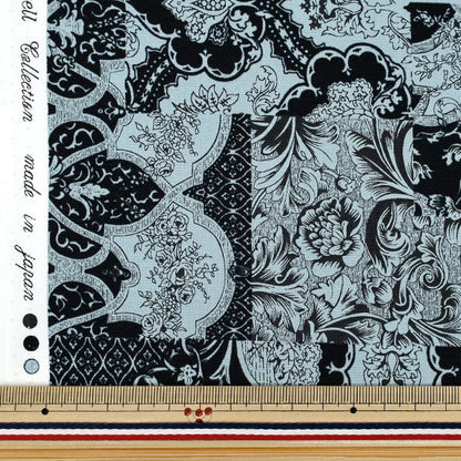 [Quantité à partir de 5] Tissu "Broad Calico Bleu Clair x Marine YUZ-939-3" 【Yuzawayaoriginal】