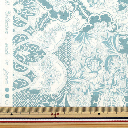 [Quantité à partir de 5] Tissu "Broad Calico Bleu Clair x Blanc YUZ-939-4" 【Yuzawayaoriginal】