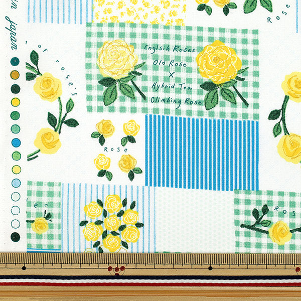 [Anzahl ab 5] Stoff „Breites Rosengelb YUZ-929-2" 【YuzawayaOriginal】