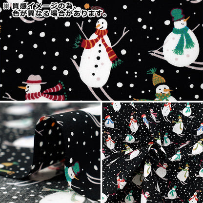 [Cantidad desde 5] Tela “Muñeco de nieve ancho rojo YUZ-941-4" 【Yuzawayaoriginal】