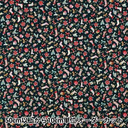 [Quantity from 5] Fabric "Munsell Collection Sharting Christmas Black YUZ-942-1" 【Yuzawayaoriginal】