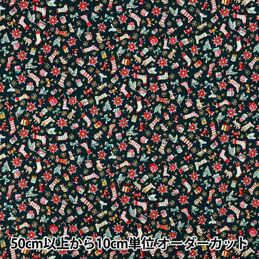 [Quantity from 5] Fabric "Munsell Collection Sharting Christmas Black YUZ-942-1" 【Yuzawayaoriginal】