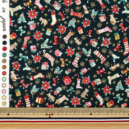 [Quantity from 5] Fabric "Munsell Collection Sharting Christmas Black YUZ-942-1" 【Yuzawayaoriginal】