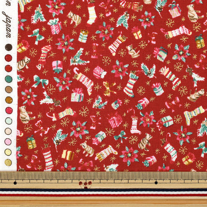 [Quantity from 5] Fabric "Munsell Collection Sharting Christmas Red YUZ-942-2" 【Yuzawayaoriginal】