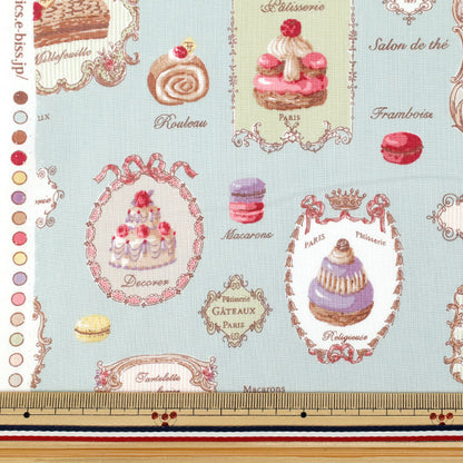 [Anzahl ab 5] Stoff „Sherting Patisserie Aqua Blue YUZ-944-2" 【YuzawayaOriginal】