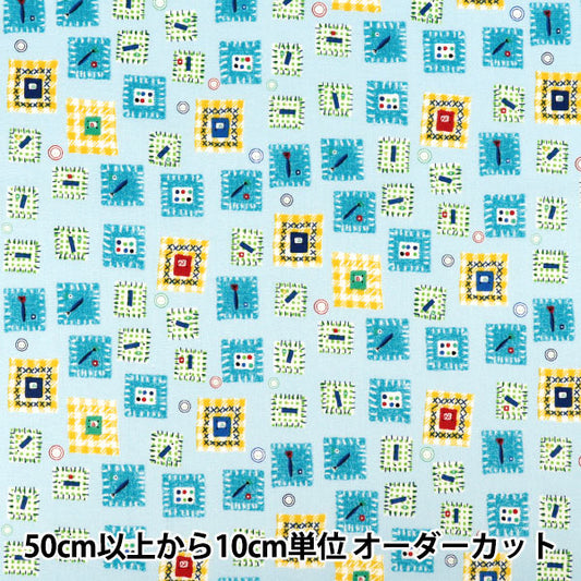 [数量5起] 织物 "分享 拼布 浅蓝色 YUZ-963-3” YUWA 汤和商店