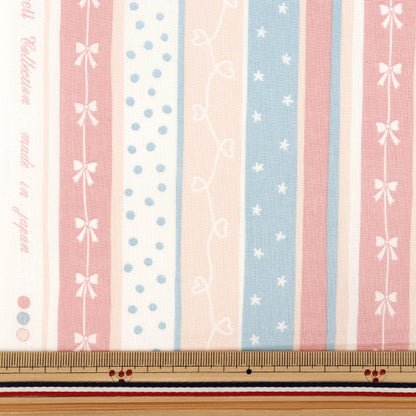 [Quantity from 5] Fabric "Sharting RibbonStripe Pink 2 YUZ-965-2” YUWA Yuwa Shoten