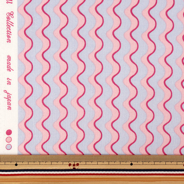 [Quantità da 5] Tessuto "Sharting Wavy Stripe Rosa 1 YUZ-966-1” YUWA Yuwa Shoten