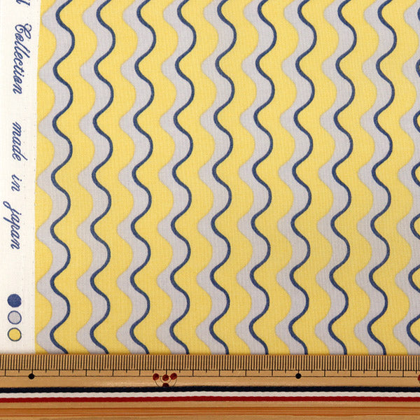 [Anzahl ab 5] Stoff "Sharting Wavy Stripe Yellow YUZ-966-4" YUWA Yuwa Shoten