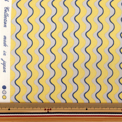 [Anzahl ab 5] Stoff "Sharting Wavy Stripe Yellow YUZ-966-4" YUWA Yuwa Shoten