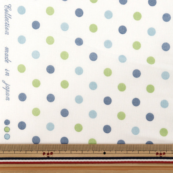 [Anzahl ab 5] Stoff "Sharting Dot Green YUZ-967-3“ YUWA Yuwa Shoten