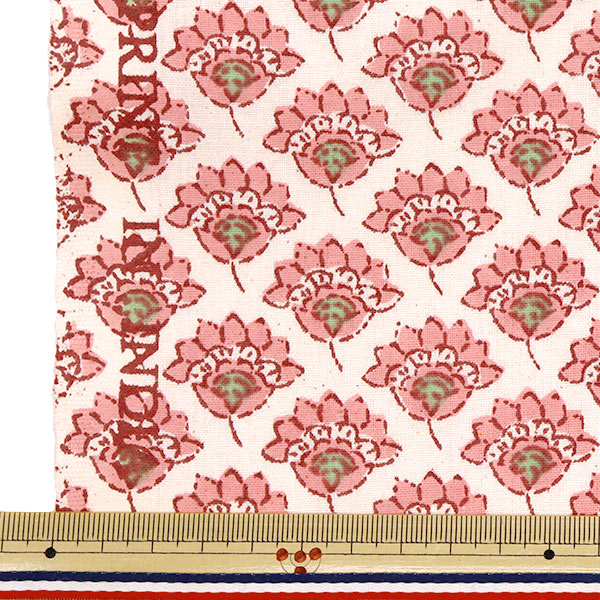 [Quantité à partir de 5] Tissu "IndesiègeModèle floral imprimé beige x rose ram-she-25a"