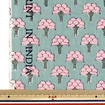 [Quantité à partir de 5] Tissu "IndesiègeModèle floral imprimé gris x rose Ram-She-25d"