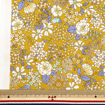 [From quantity 5] Fabric 『Sheeting Elegant Flower Mustard ACS1095-B" COTTON KOBAYASHI