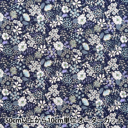 [From quantity 5] Fabric 『Sheeting Elegant Flower Navy ACS1095-C" COTTON KOBAYASHI