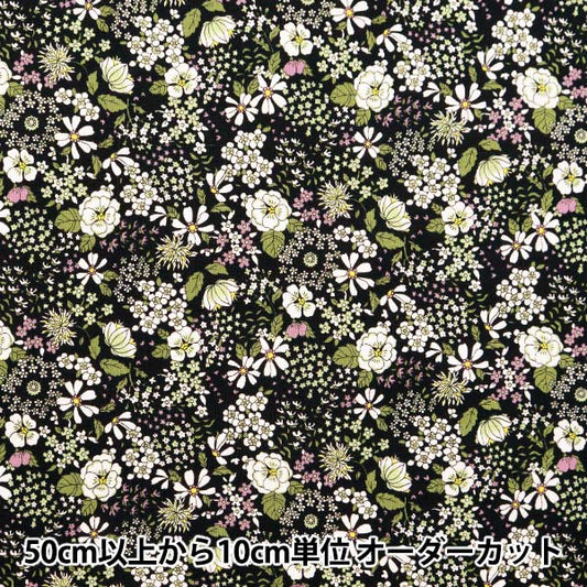 [From quantity 5] Fabric 『Sheeting Elegant Flower Black ACS1095-D" COTTON KOBAYASHI